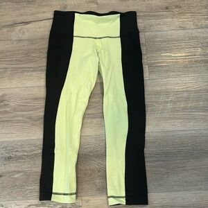 Lululemon Black/Green Crop Leggings